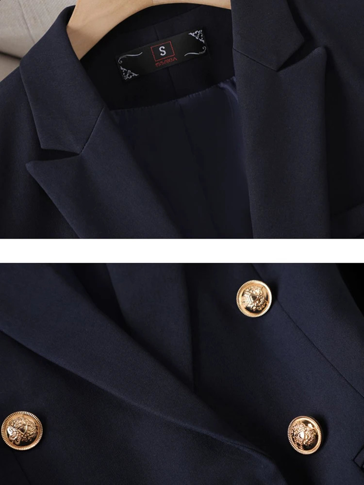 Yitimuceng Women Slim Fit Double breasted Top and Pants Set Elegant Office Fashion Coat 2 piece 250114Z