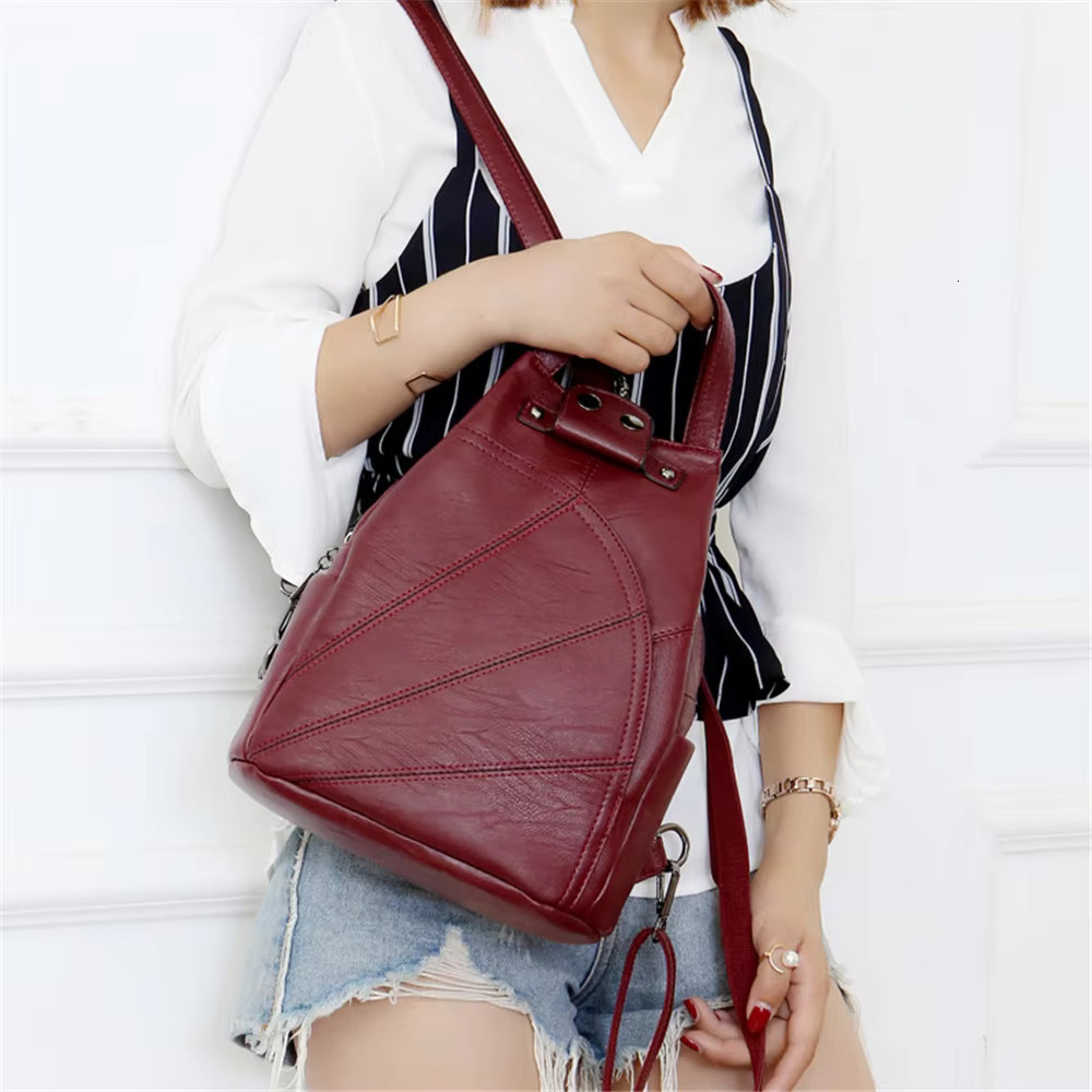 Casual Women Backpack High Quality Youth Leather Female Double Shoulder Bag Designer Brand School Bags For Teenage Girls Mochila