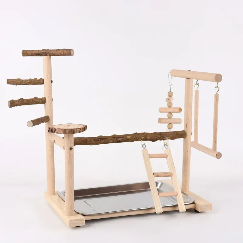 Pepper Wood Parrot Stand Bird Swing Toy Game Field Interactive Training Frame Bird Shelf Standing Stick Bird Playground Ladder 250121