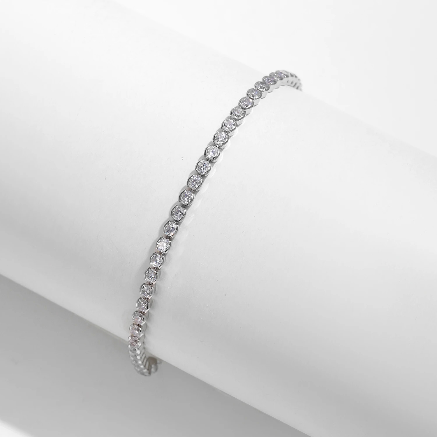 MODIAN 925 Sterling Silver Sparkling CZ Tennis Bracelet Round Zirconia Platinum Plated Bracelet For Women Fine Jewelry Gift 250121