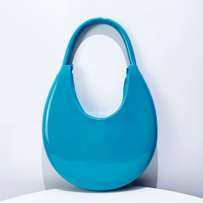 Half Moon Jelly Buns Bags For Women Designer Handbags And Purses 2024 New In Fashion Rivet Decorate Underarm Shoulder