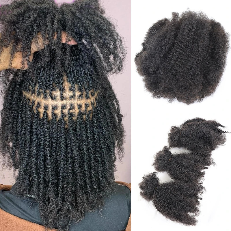 50g Dreadlocks Afro Kinky Curly Human Hair For Women Colored Crochet Braiding No Weft Indian Virgin Hair Bulk 240117