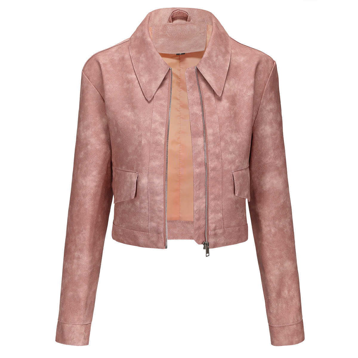 Spring Autumn Thin Leather Jacket Womens Long Sleeve Casual Womens Coat Fashion Leather Jacket Womens Leather Winter Jackets For Women 241209