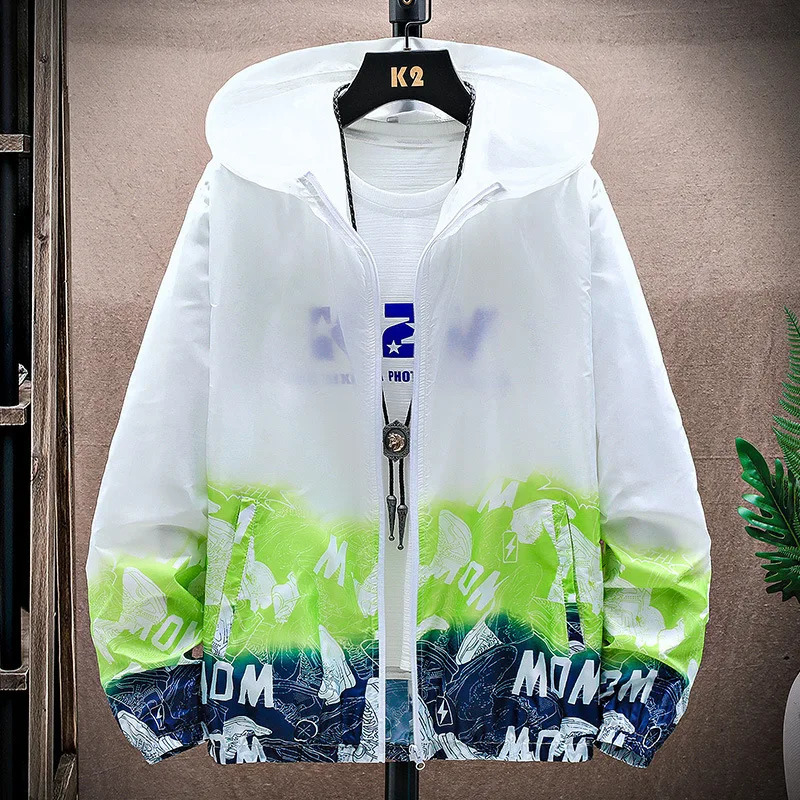 Mens Sunscreen Jackets Summer Super Light UV Protection Windbreakers Fishing Hiking Cycling Quickdry Hooded Cardigans Skin Coat 250122