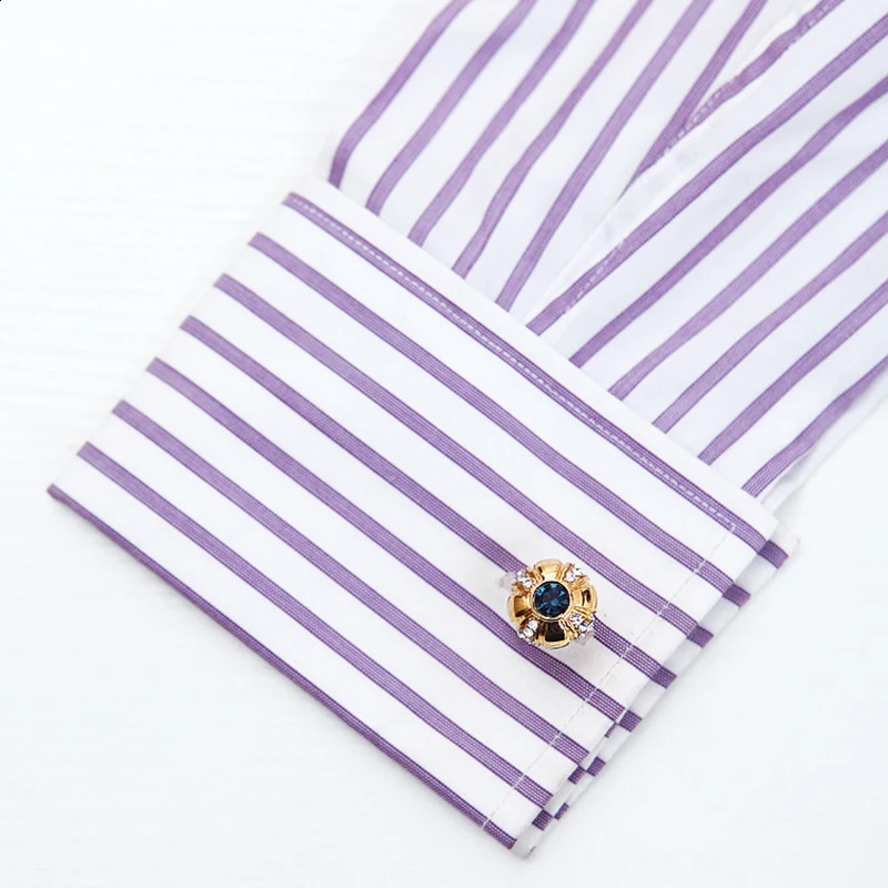 Mens Gold Cufflinks Crystal Shirt Cufflinks for Men Wedding Cufflinks High Quality Fashion Button L251024