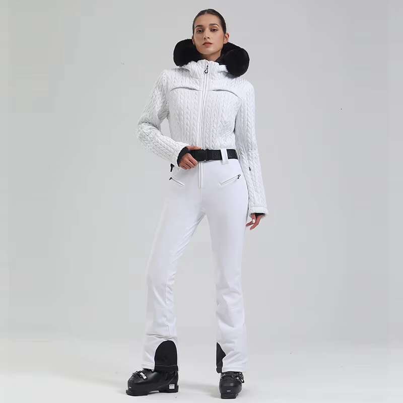 Women's Wear GSOU SNOW One-Piece Suit Thickened Thermal Overalls Snowboard Jacket Jumpsuits Slim Fitting Ski Set Wind Proof Waterproof