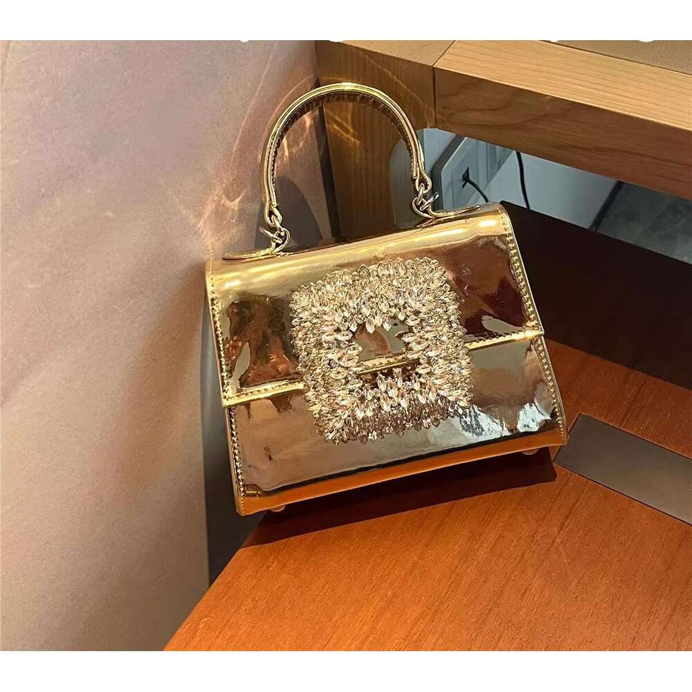Fashion Shiny PU Gold Sier Dress Purse Dias Satin Prom Evening Bags Women Crossbody Handbag Flap Tote Shoulder