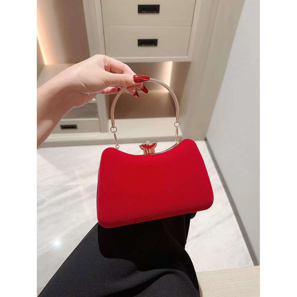 2023 New Veet Evening Clutch Wallets Banquet Dinner Bags With Metal Handel 2 Colors Drop Shipping