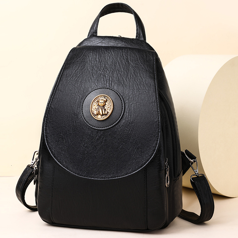 2024 High Quality Leather Large Capacity Backpack Famous Designer Brand Backpacks Fashion Travel Book Bag Sac A Dos
