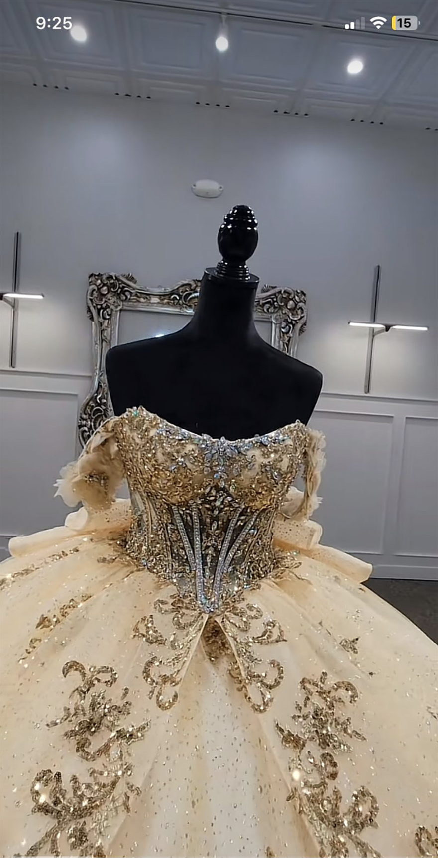 Champagne Off The Shoulder Ruffles Ball Gown Quinceanera Dresses Sequined Lace Beading Crystal Corset Vestidos De 15 Anos