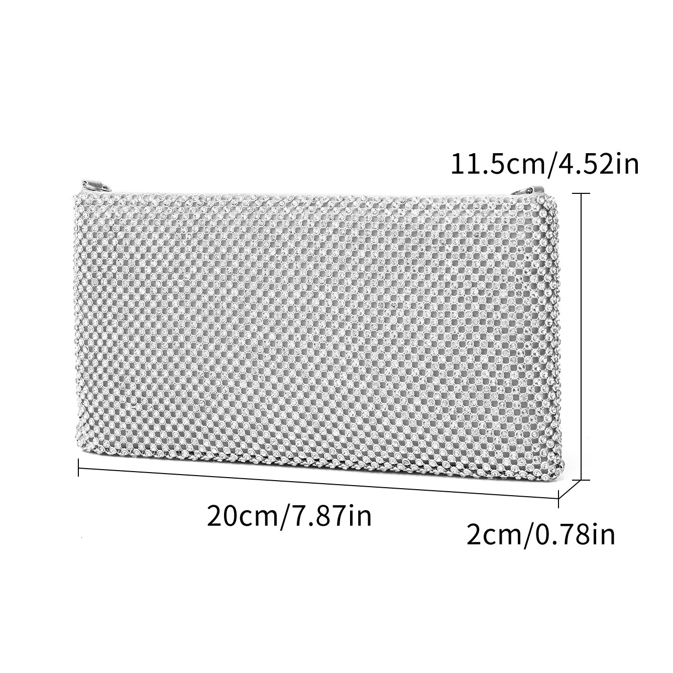 Fashionable Ladies' Rhinestone Dinner Hand-Held Diamond Inlaid Envelope Chain Bar Party Annual Meeting Bag, BG Small Bag