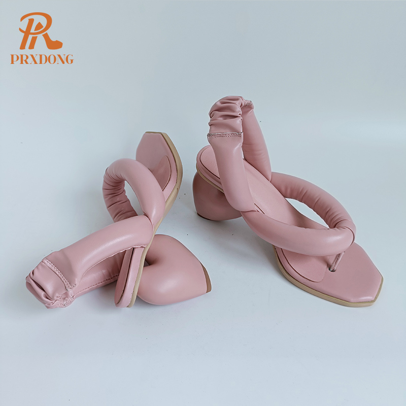 PRXDONG Women's New Fashion High Heels Dress Party Casual Female Sandals Summer Shoes Flip Ps Black Pink White Pumps