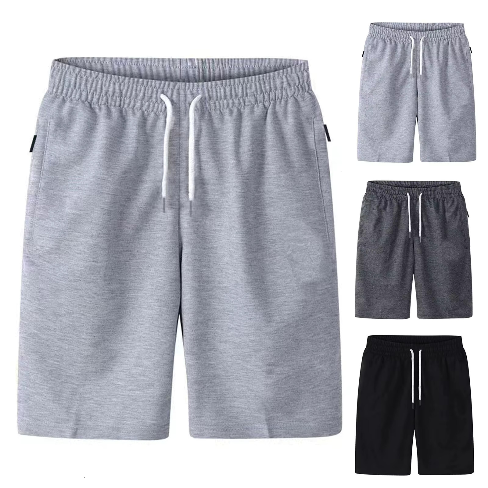 Summer Men Breathable Casual Cotton Beach Shorts Comfortable Fiess Basketball Sports Short Pants Male Bermudas
