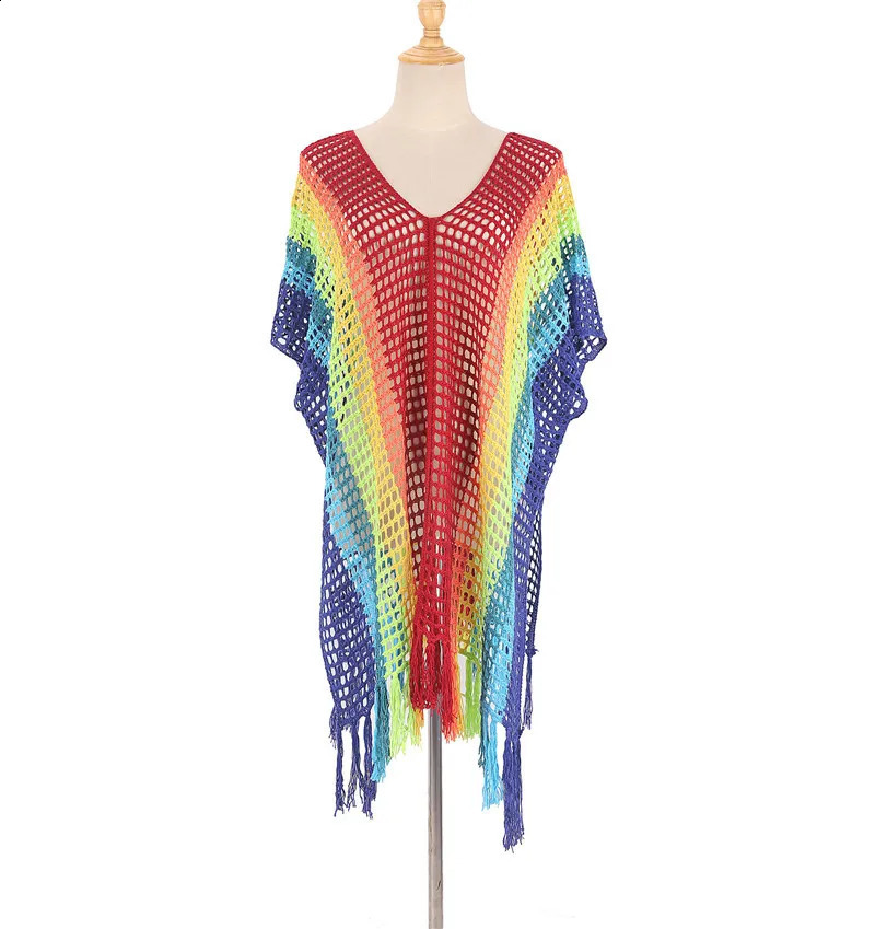 Beach Crochet Dress Bathing Suit Cover Ups Sexy Coverup for Swimwear Women Summer Outfit 250122