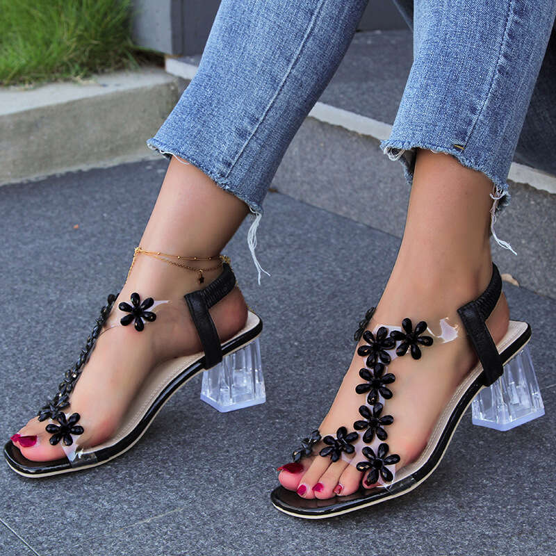 High Heels Pointed Toe Heels Sandals Women Designer Sexy Cross Strap Water Diamond Open Toe Summer One line Heel Summer Sandals