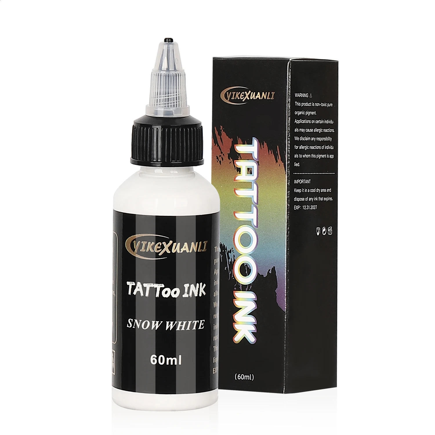 60ml white/black/red Tattoo Ink Pigment with box Body Art Tattoo Kit Professional Beauty Paints Makeup Tattoo Supplies permanent 250114