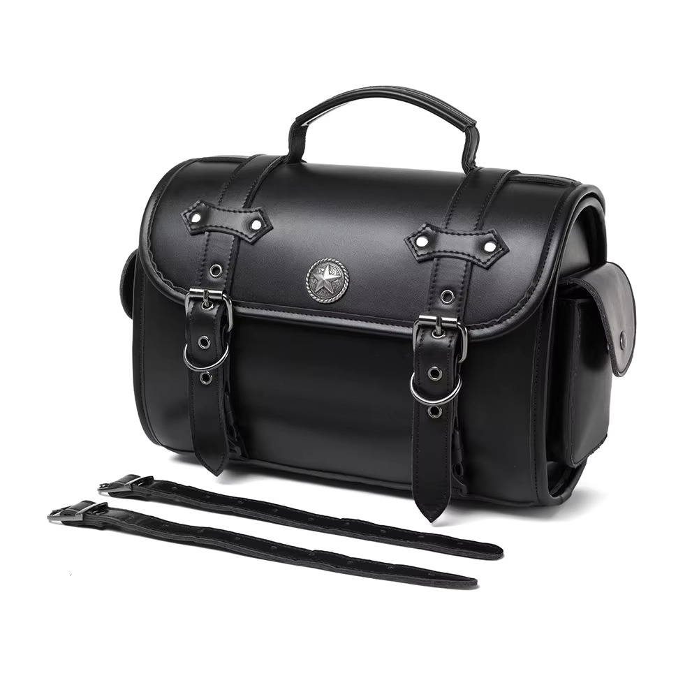 Motorcycle Black Universal Saddlebag Large Capacity Side Bags Storage Tool For Harley Waterproof Modified Bag