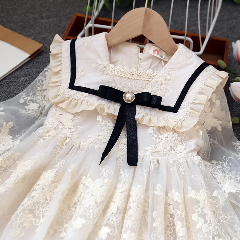 Baby Girls Longsleeved Lace Dresses Childrens Kids Bowknot Princess Fairy Outwear 250117