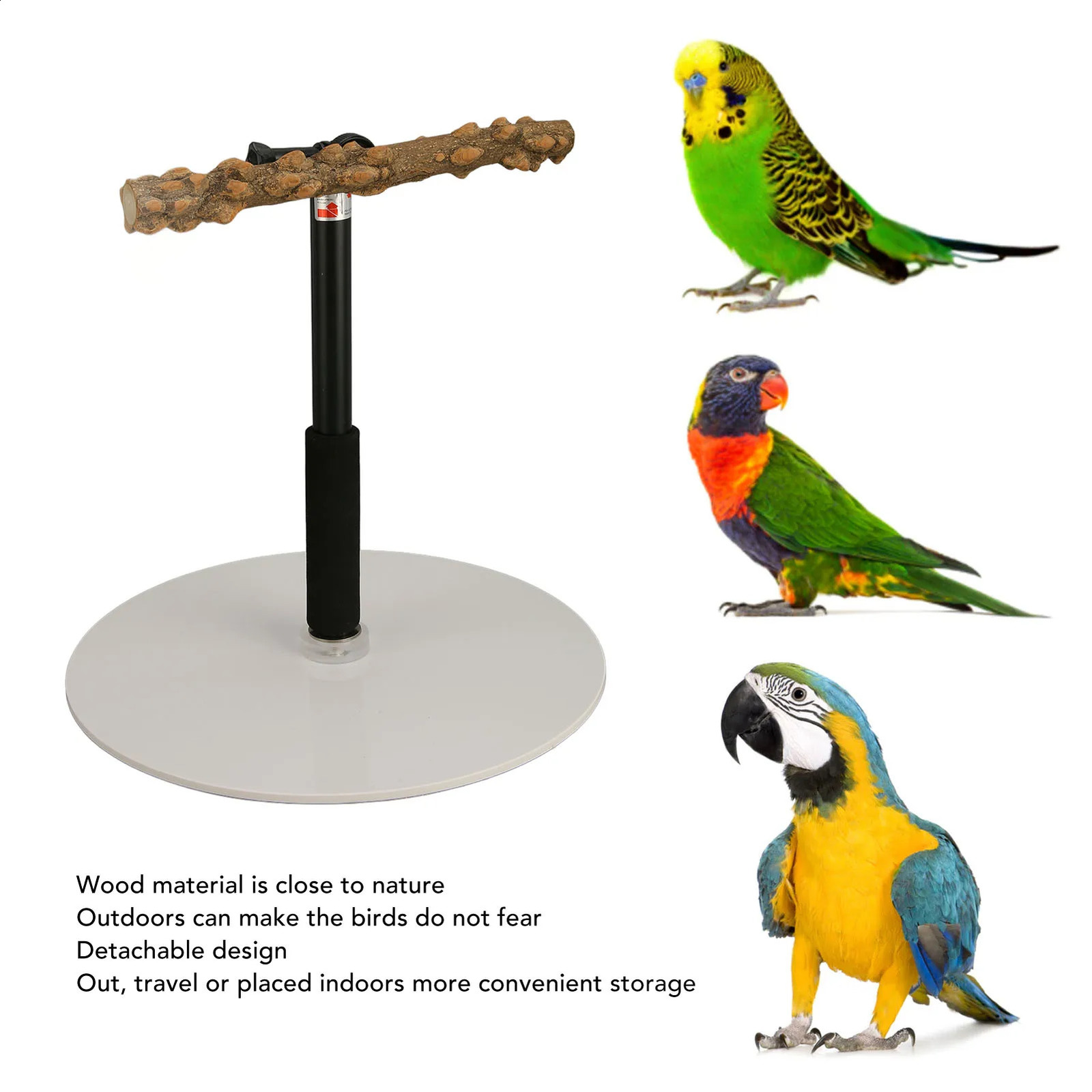 Adjustable Bird Perch Adjustable Bird Perch Portable Detachable Parrot Play Stand for Indoor Outdoor Traveling Parrot Play Stand 250121