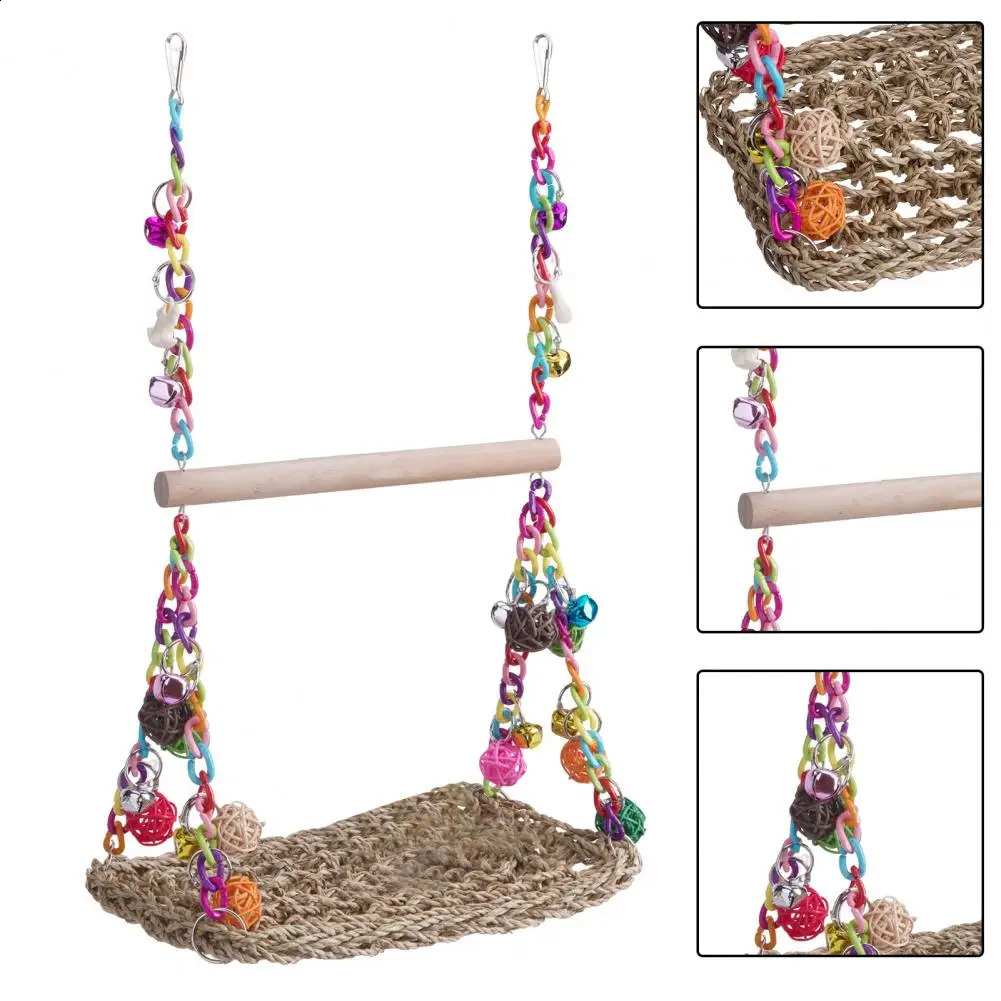 Window Hanging Parrot Toy Fun Exercise Stress Relief Bird Swing Toy Durable Easy-to-attach Parrot Hammock Bird Supply 250121