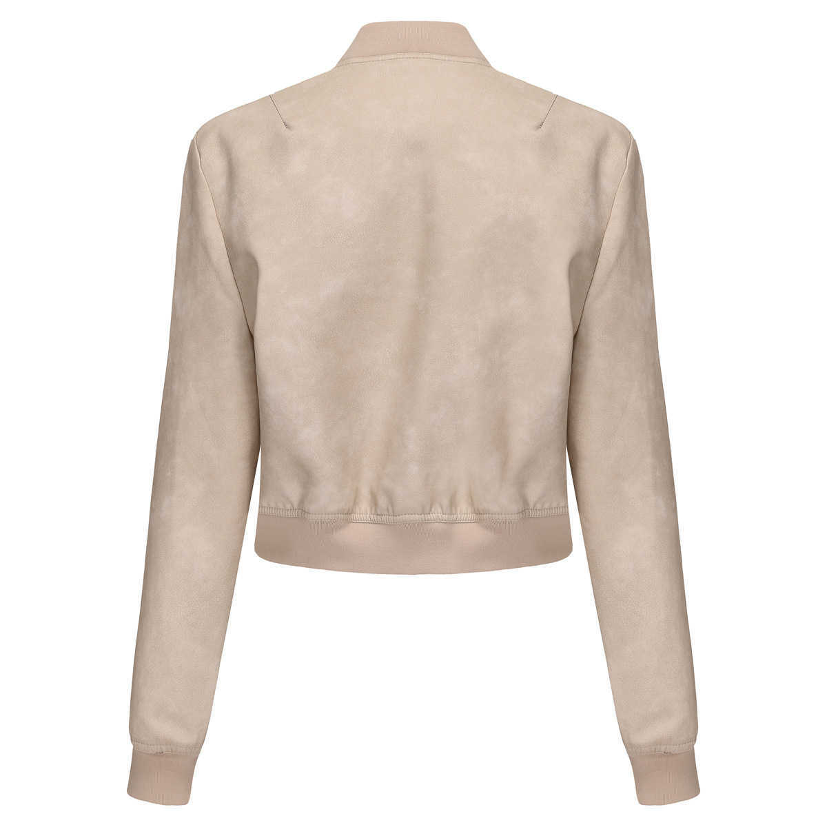 Loose Cardigan Jacket Casual Jacket Fashionable Ribbed Shrink Leather Jacket Womens Clothing Oversize Womens Leather Womens Jacket 241209