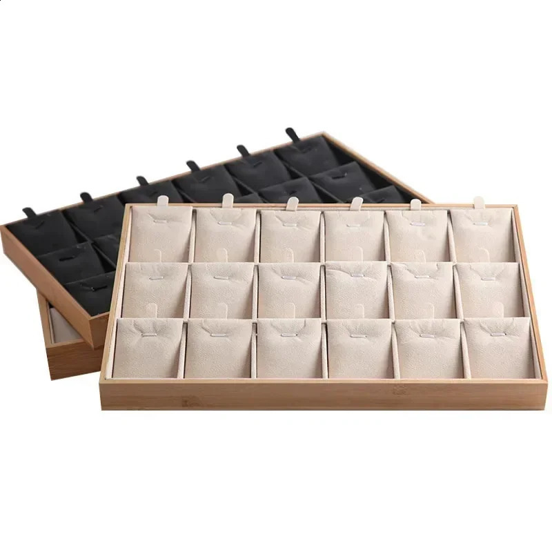 Bamboo and Wood Jewelry Plate Necklace Pendant Display Plate Bracelet Jade Jewelry Storage Box Jewelry Rack 250117