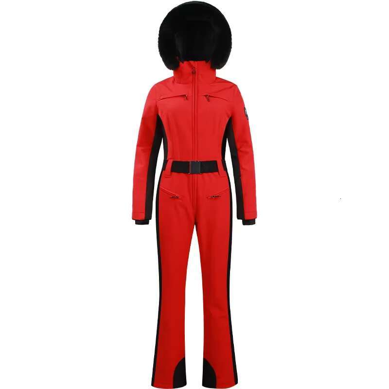 Women's Wear Winter One-Piece Suit Thickened Thermal Overalls Snowboard Jacket Jumpsuits Slim Fitting Ski Set Wind Proof Waterproof
