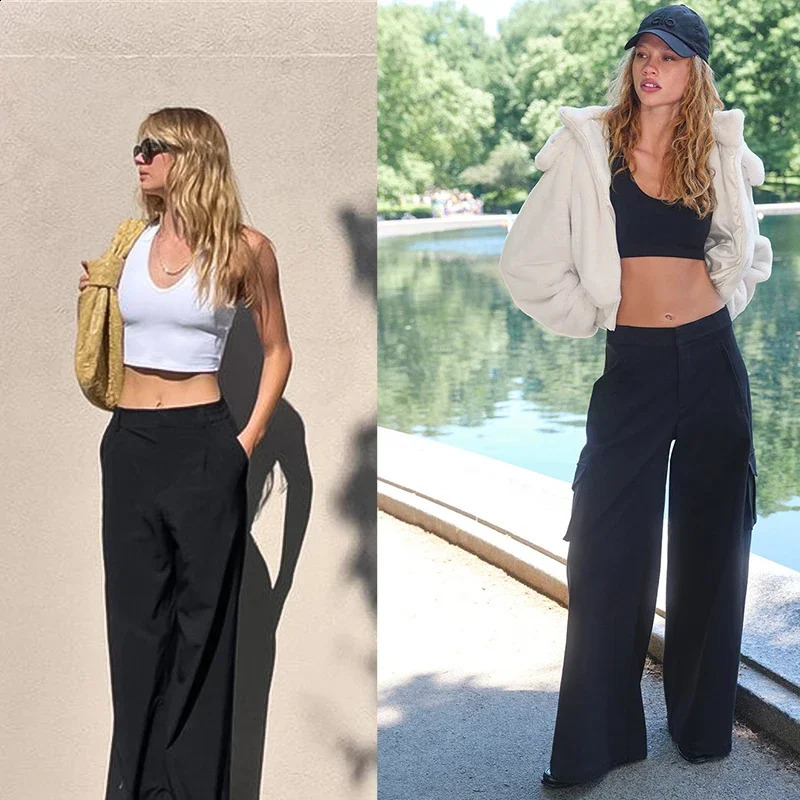 Womens HIGHWAIST PURSUIT TROUSER REGULAR Comfortable Lightweight Fashion Suit Pants Office Straight Leg Wide 250120