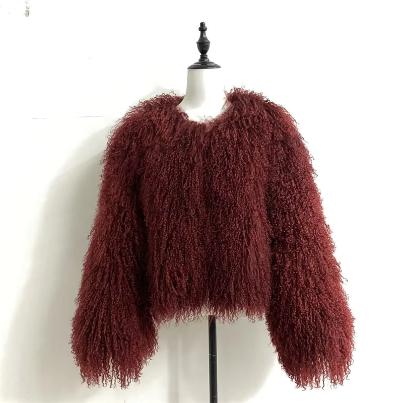 2024 New Winter Autumn Fashion Real Jacket Women Genuine Mongolia Sheep Fur Coat