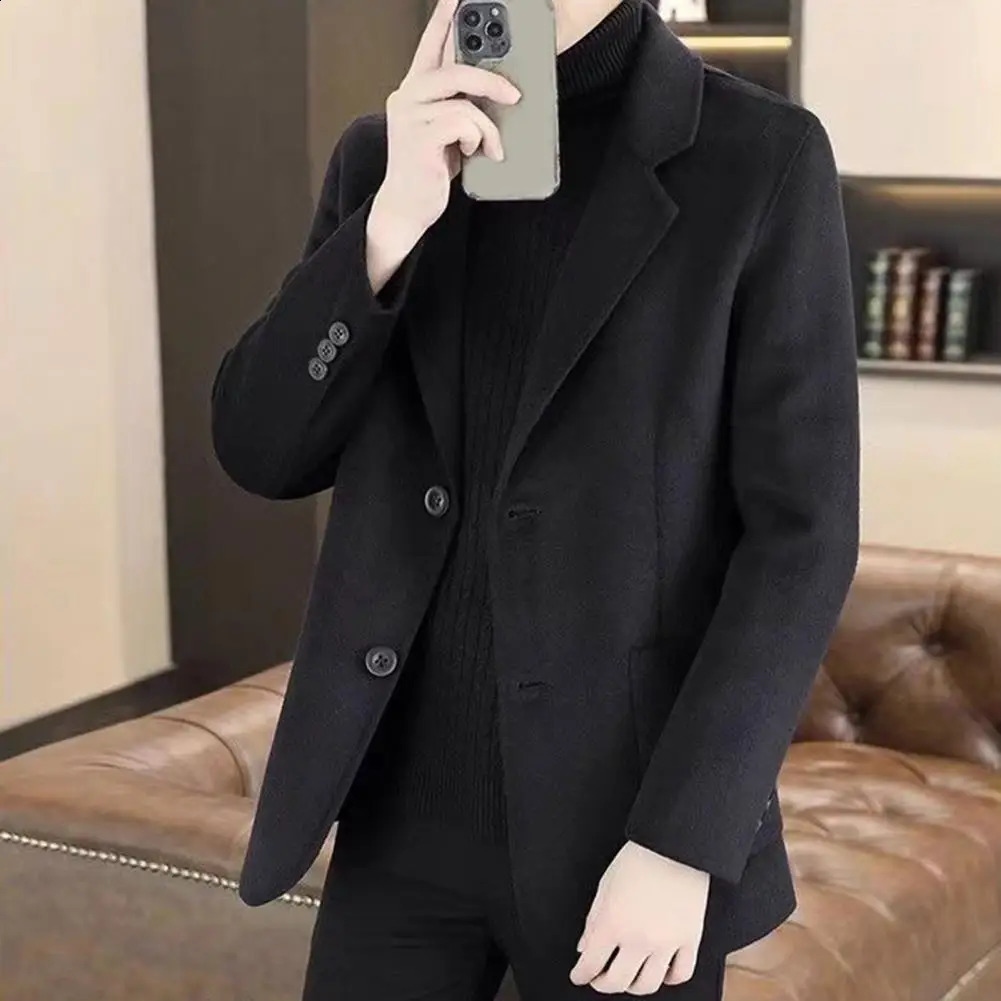 Mens Suit Jacket Wool Coats Elegant Man Twobutton Lapel Pockets Classic Single Breasted 250115