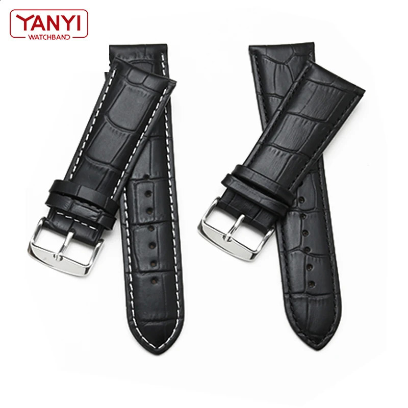 Genuine Leather Watch Strap 22mm 23 24 26mm 28mm watchband pin Clasp mens leather bracelet general watch band alligator grain 250118