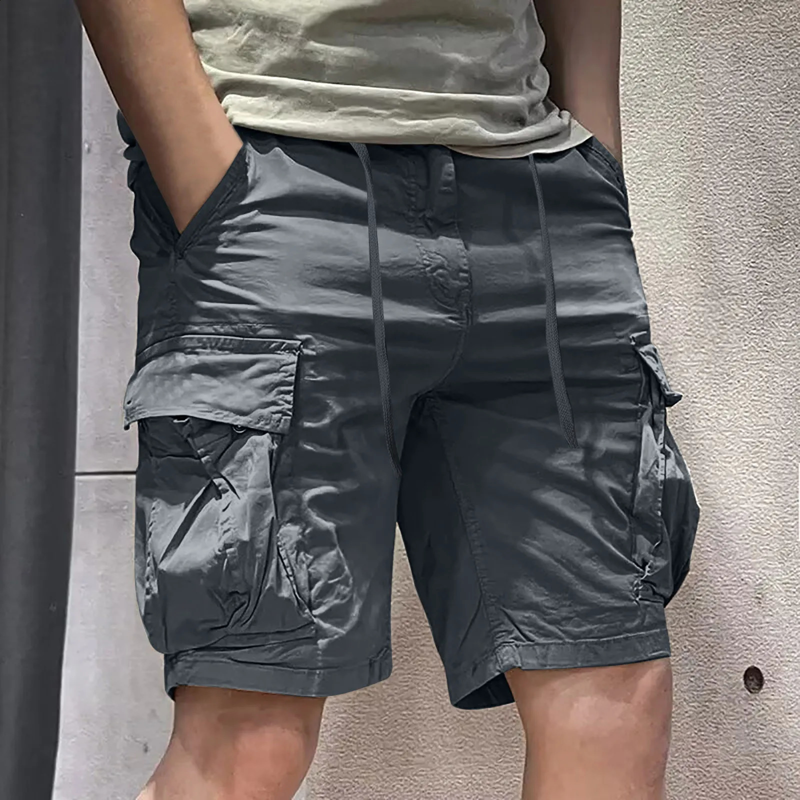 2024 Summer Cargo Short Men Fashion Casual Shorts Mens Cargo Pocket Pants Cotton Male Shorts No Belt Plus Size 250113