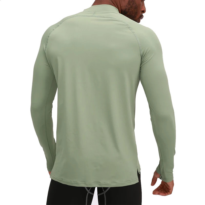 Men Sports Half Zip Long Sleeve Compression Gym Sportswear Breathable Jogging Training Running Long Shirts Fashion Top 250114