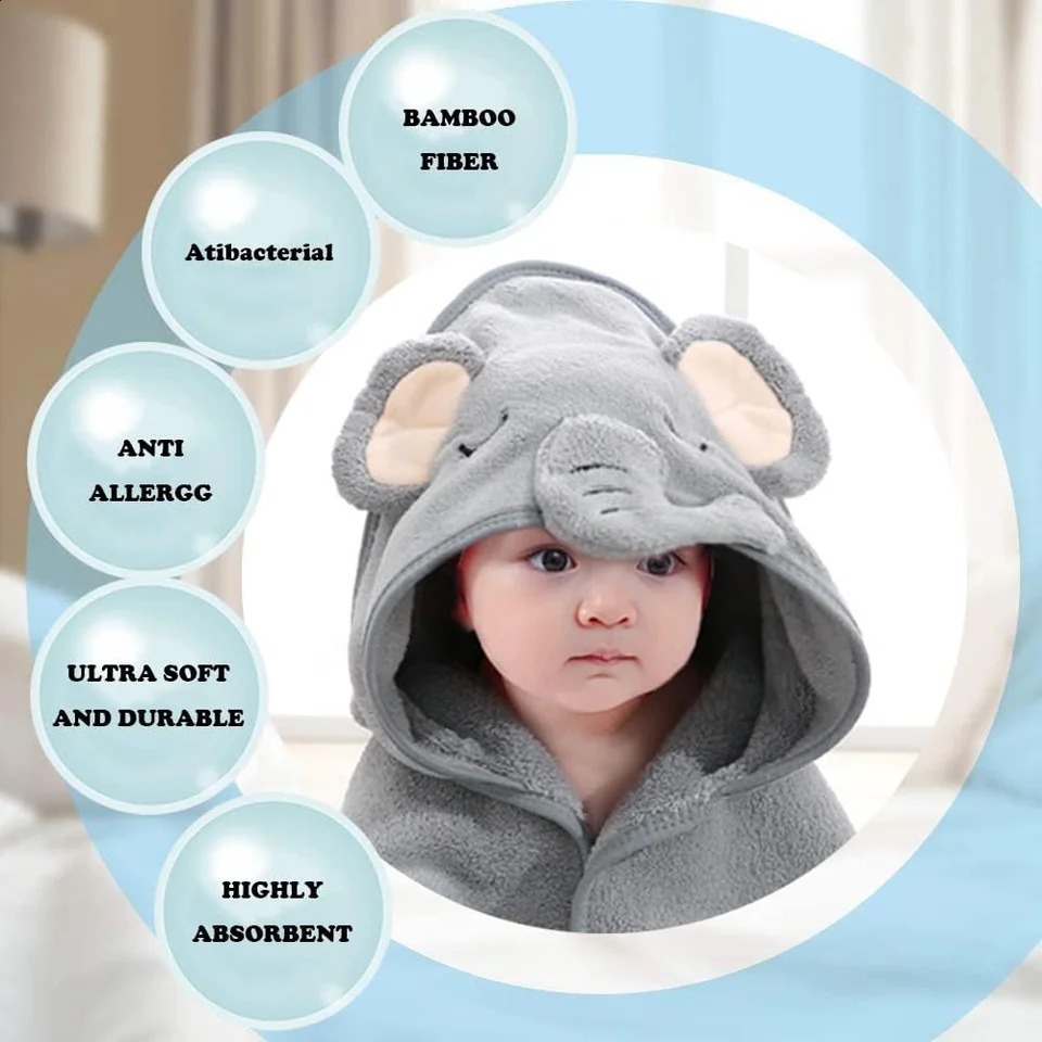 2 Pack Bamboo Hooded Baby Towel Premium Soft Bath Towel for Bathtub for Babie Natural Baby Stuff Towel for Boy and Girl 250114