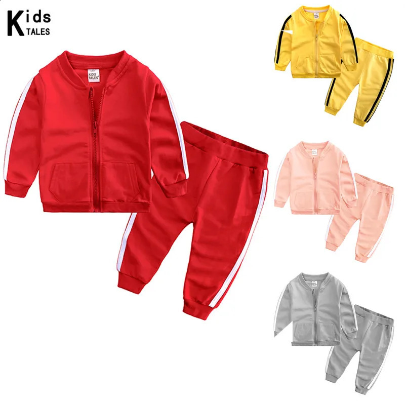 Spring Autumn Baby Girls Boys Clothes Set Cotton Long Sleeve Zipper Jacket Pants 2pcs Bebe Clothing Tracksuit Suit for 624M 250117