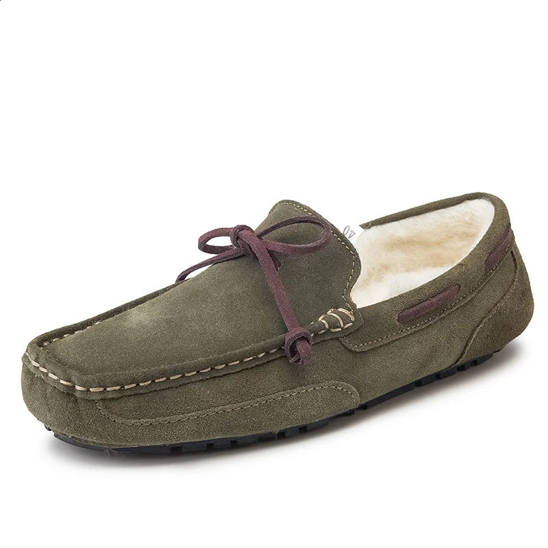 Mens Loafers Plush Suede Shoes Men Driving Shoes Casual Winter Warm Fur Man Moccasins Slip on Driving Flat Male Boat Shoes 250113