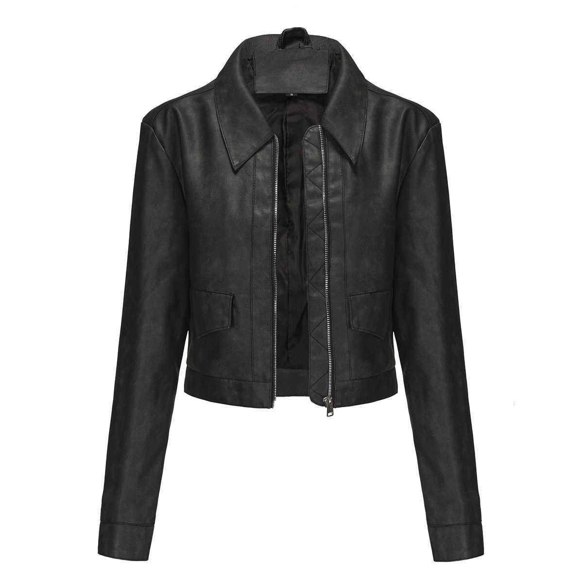 Spring Autumn Thin Leather Jacket Womens Long Sleeve Casual Womens Coat Fashion Leather Jacket Womens Leather Winter Jackets For Women 241209