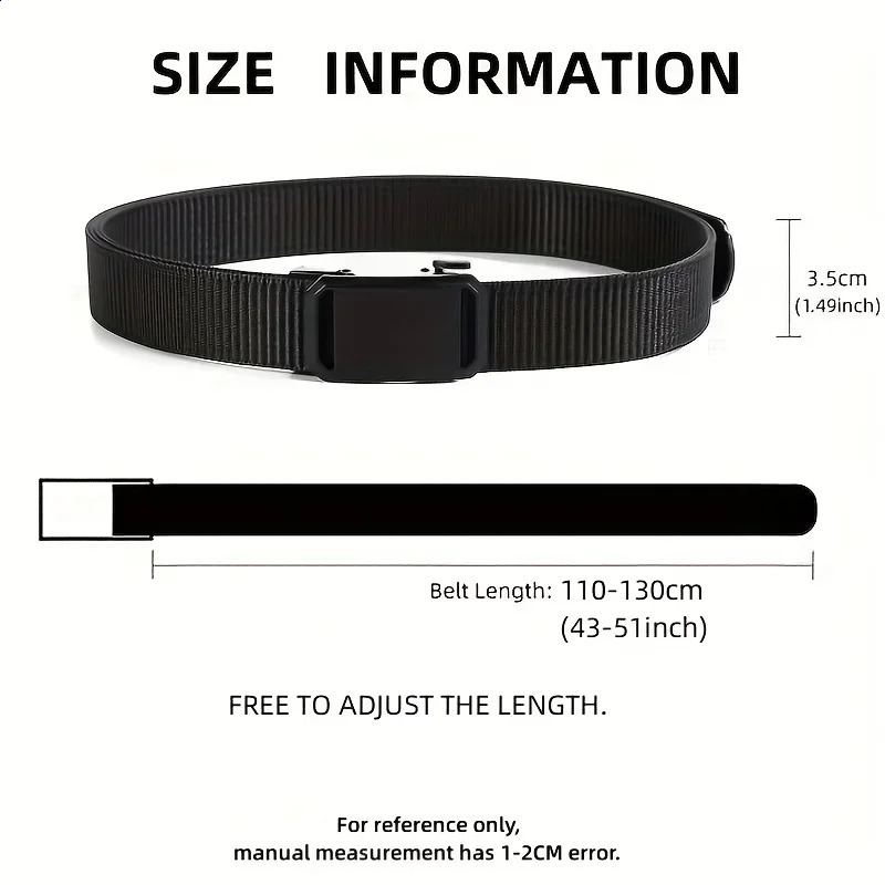 Automatic Buckle Belt Canvas Tactical Workwear Casual Outdoor Military Training Pants For Men 250114