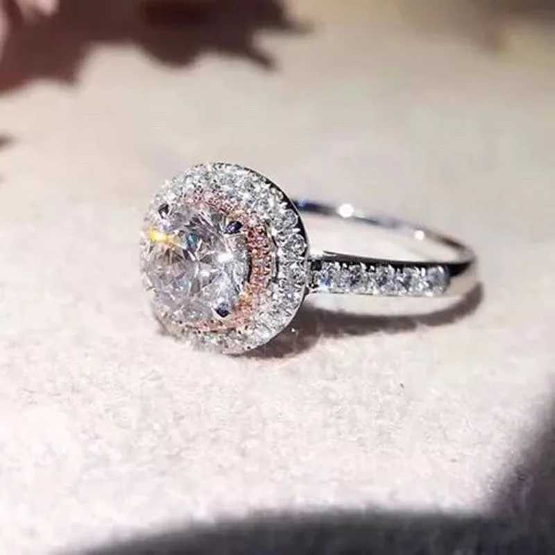 100% Real 18K Gold Ring for Women Natural AAA Moissanite Jewelry Gemstone Anillos De Bizuteria Tension Setting Mini Diamond Ring