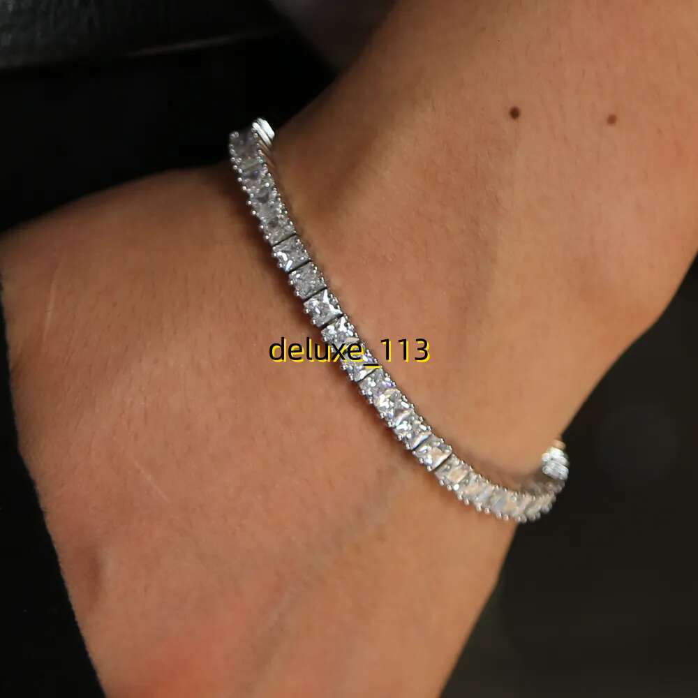 fashioh hip hop 5mm cz tennis bracelet Moissanite beads men bangle chains strand for women pulseiras bijoux sier crystal bracelets