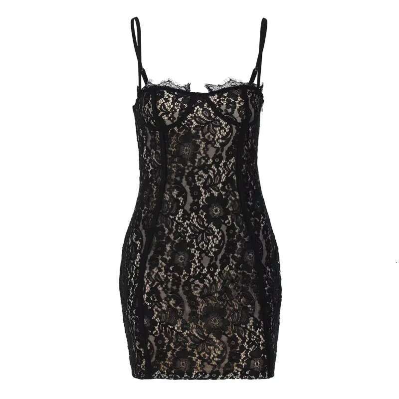 Women's Wear Dress BWQ Summer Women Lace Strap Mini Dress Bodycon Sexy Streetwear Party Club Drop Shipping Clothes Y2k Outfits