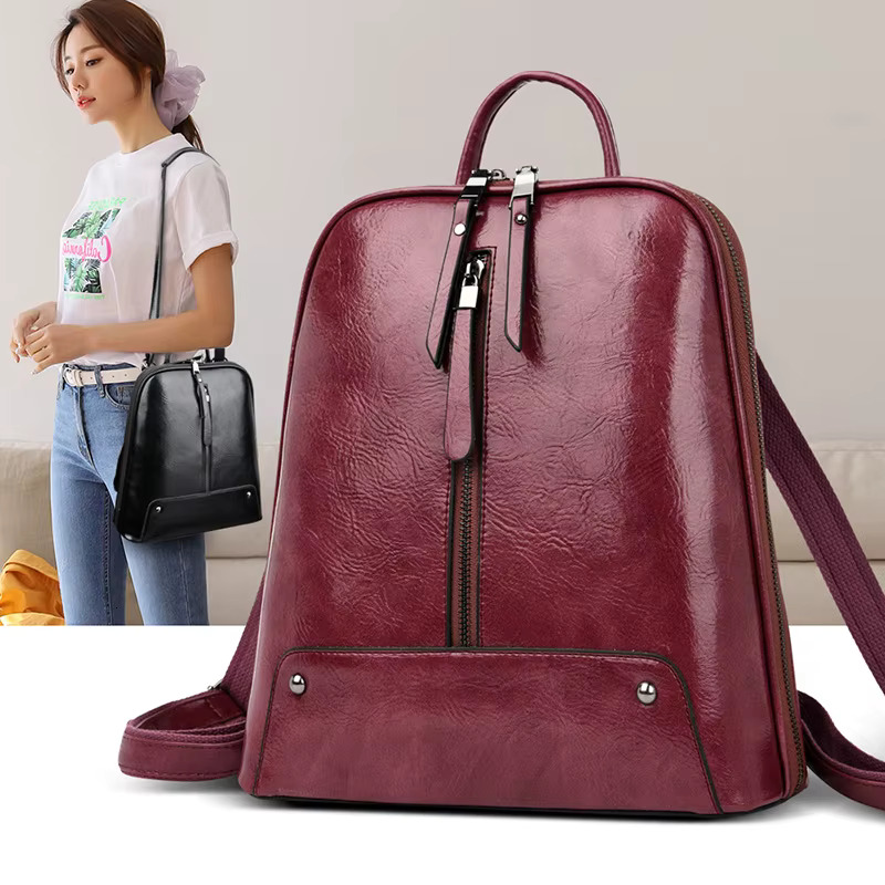 Women Leather Fashion Backpack Purse Female Travel Shoulder Bag Large Capacity School Bags For Teenage Girl Sac A Dos