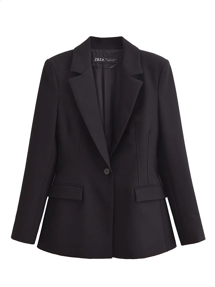 TRAF Office Lady Blazer Pant Set Fashion Long Sleevet Single Button Slim TopElegant Loose Zipper Flare Pants Outfits 250114Z