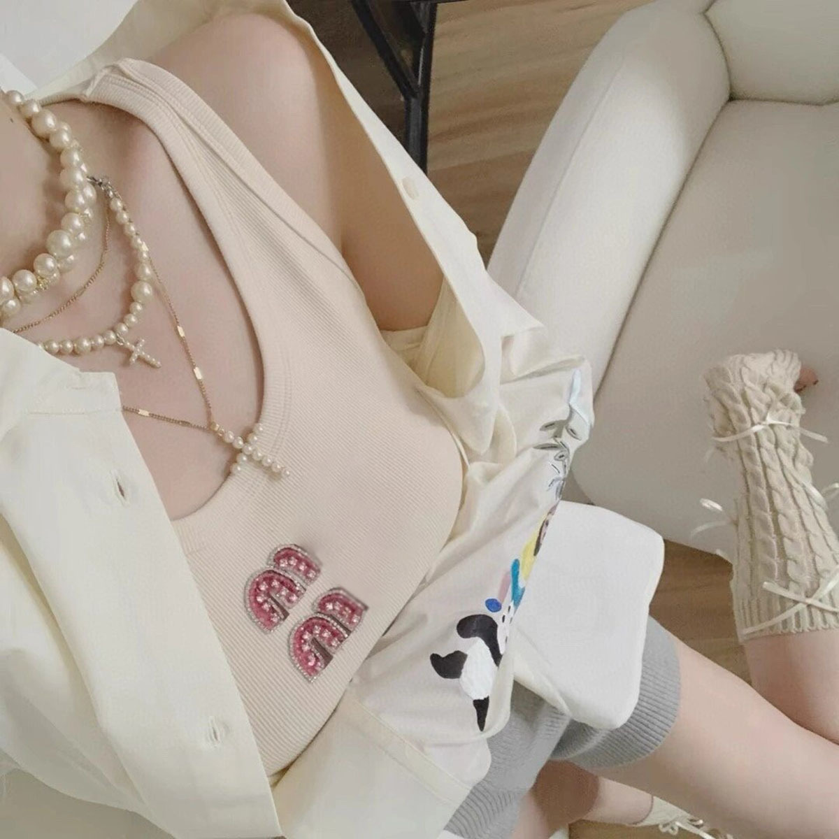 Womens Sleeveless Clothes mm T Shirt Sexy Halter Tops Party Crop Top Tank Spring Summer Backless Shirt Diamond-studded Short Beige Suspender Foundatio