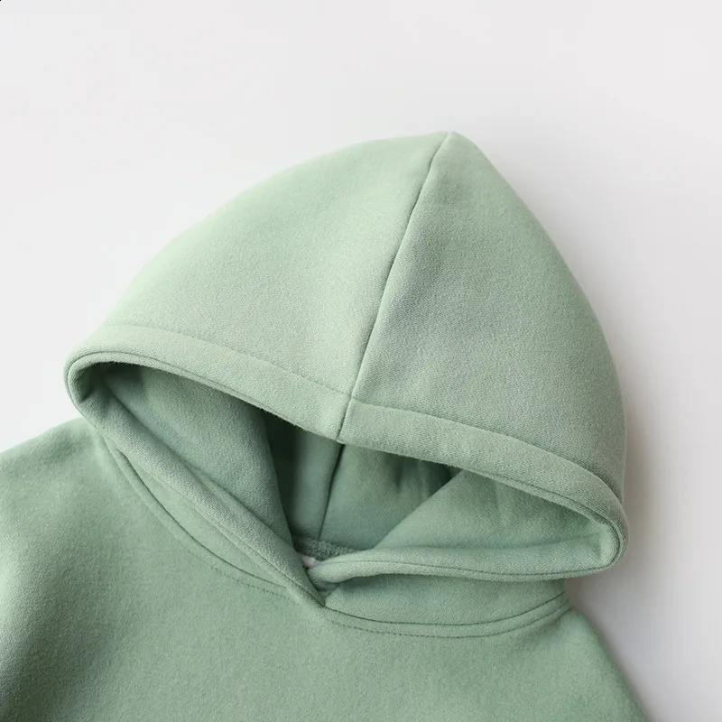 Baby Boys And Girls Hooded Sweater Jacket Autumn Winter Fleece Inner Liner Toddler Boys Girls Pullover Solid Hoodies Pant Set 250121