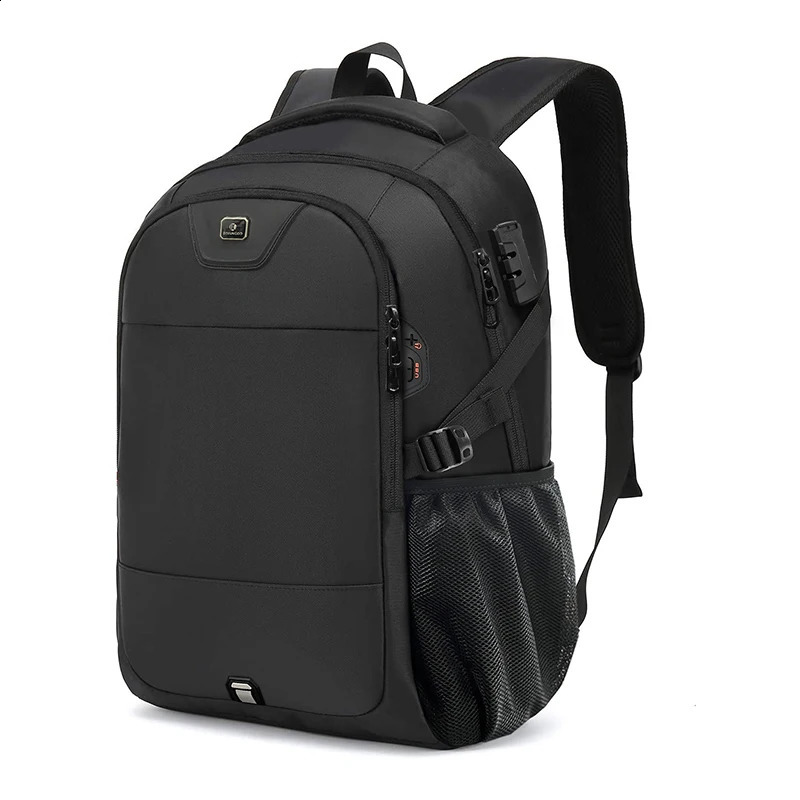 Backpack For Men And Women Fashionable Black Large Capacity Anti-theft Waterproof And Durable Laptop Bag USB Charging Port 250122