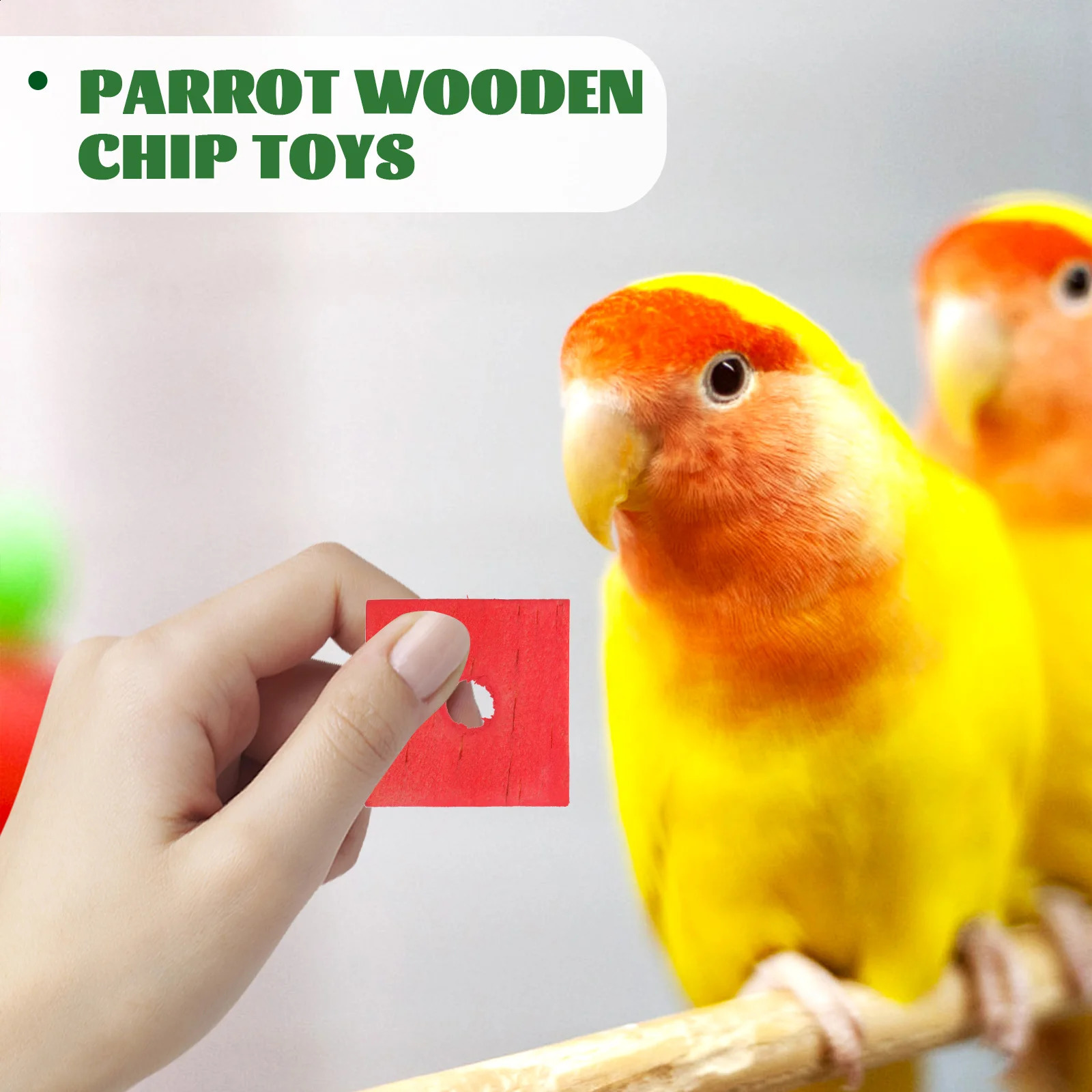 Parrot Wooden Chip Toys Bird Playing Toys Parrot Bite Toys Natural Wooden DIY Parrot Toy Game Supplies Mix-Color Random 250121