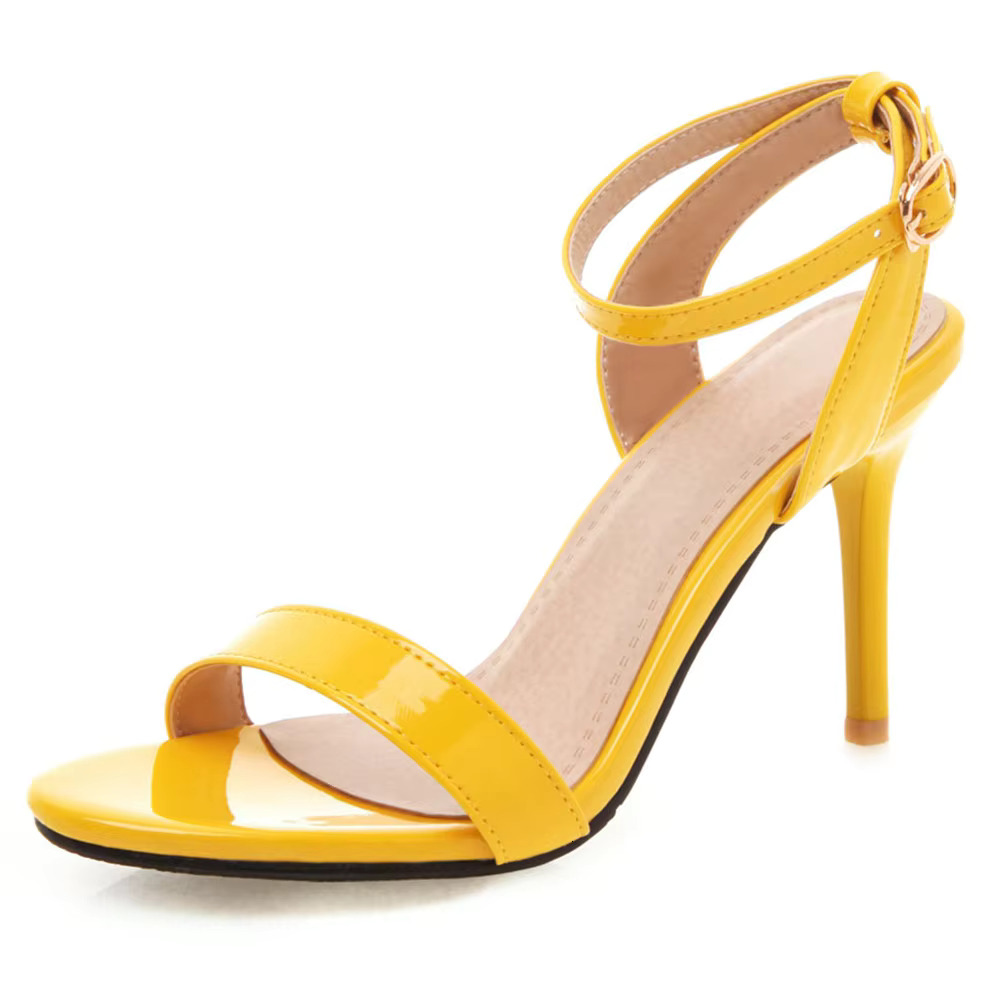 Sgesvier 2019 Brand Women Shoes Fashion Ankle Strap Thin High Heels Peep Toe Wedding Sandals Woman Plus Size 28-50 G421