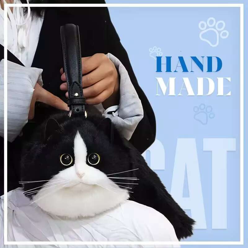 Cute Cat Bag Plush Stuffed Animal Crossbody Bags Women Fashion Winter Soft Purse Cartoon Handbags Super Emulation