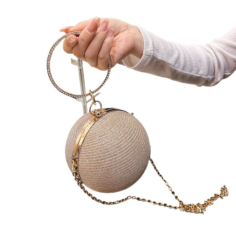 Spherical Small Round 2023 New Sparkling Water Diamond Zero Wallet Fashion Circle Banquet Personalized One Shoulder Crossbody Bag